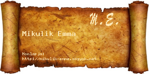 Mikulik Emma névjegykártya